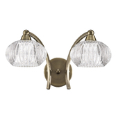 Photograph: Franklite Ripple Bronze Double Wall Light Complete With Clear Glass