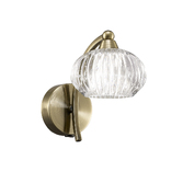 Photograph: Franklite Ripple Bronze Single Wall Light Complete With Clear Glass