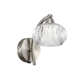 Photograph: Franklite Ripple Satin Nickel Single Wall Light Complete With Clear Glass