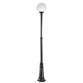 Photograph: Franklite Rotonda Matt Black Exterior Lamp Post Complete With Opal Polycarbonate Sphere Lens - IP43