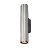 Photograph: Franklite Scout Ribbed Satin Nickel Up And Down Indoor Wall Light