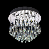 Photograph: Franklite Shimmer Polished Chrome 6 Light Flush Ceiling Light Complete With Crystal Decoration