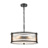 Photograph: Franklite Sloane Matt Black 5 Light Ceiling Light Complete With Glass Rods - 450mm