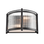 Photograph: Franklite Sloane Matt Black Wall Light Complete With Glass Rods