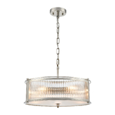 Photograph: Franklite Sloane Polished Nickel 5 Light Ceiling Light Complete With Glass Rods - 450mm