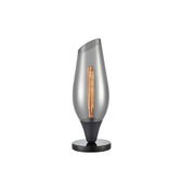 Photograph: Franklite Taper Matt Black Table Lamp With Smoked Glass