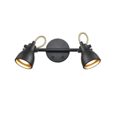 Photograph: Franklite Taza Two Tone Matt Black And Gold Adjustable Twin Spotlight - Switched
