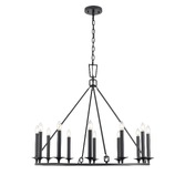 Photograph: Franklite Tudor 12 Light Traditional Chandelier In Matt Black