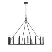 Photograph: Franklite Tudor 16 Light Traditional Chandelier In Matt Black