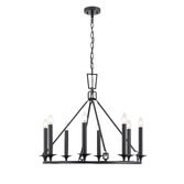 Photograph: Franklite Tudor 8 Light Traditional Chandelier In Matt Black