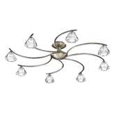 Photograph: Franklite Twista Bronze Finish Semi-Flush 5 Light Complete With Clear/Frosted Glasses