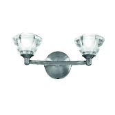 Photograph: Franklite Twista Satin Nickel Double Wall Light Complete With Frosted Glasses