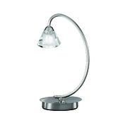 Photograph: Franklite Twista Satin Nickel Table Lamp Complete With Frosted Glass