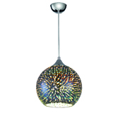 Photograph: Franklite Vision 250mm 3D Effect Glass Pendant Complete With Polished Chrome Finish Metalwork