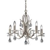 Photograph: Franklite Willow 5 Light Chandelier In Satin Nickel