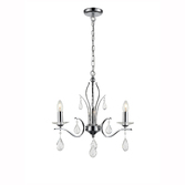 Photograph: Franklite Willow Polished Chrome 3 Light Crystal Chandelier