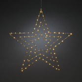 Photograph: Gold Metal Hanging Star Decoration With Amber LEDs