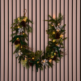 Photograph: GREEN RIBBON WITH IVY LIT GARLAND 180CM - Battery Operated (3 X AA - Not Included)