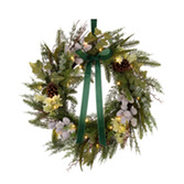 Photograph: GREEN RIBBON WITH IVY LIT WREATH - Battery Operated (3 X AA - Not Included)