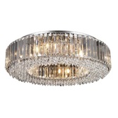 Photograph: Harper 12 Light Large Polished Chrome Flush Round Crystal Ceiling Light