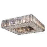 Photograph: Harper 12 Light Large Polished Chrome Flush Square Crystal Ceiling Light