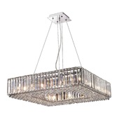 Photograph: Harper 12 Light Polished Chrome Large Crystal Square Ceiling Pendant Light