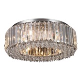 Photograph: Harper 8 Light Polished Chrome Flush Round Crystal Ceiling Light