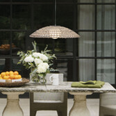 Photograph: Hinkley Arlen Rattan Extra Large Outdoor Pendant Light - IP44