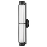 Photograph: Hinkley Saylor Medium Black Bathroom Dimmable Led Wall Light Complete With Etched Opal Glass - IP44 - 3000K