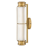 Photograph: Hinkley Saylor Small Heritage Brass Finish Bathroom Dimmable Led Wall Light Complete With Etched Opal Glass - IP44 - 3000K
