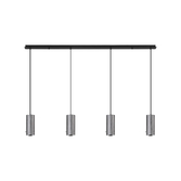 Photograph: Idolite Adele 1.4m Linear Pendant (FRAME ONLY), 4 x E27, Gun Metal/Satin Black