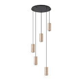 Photograph: Idolite Adele 50cm Round Pendant (FRAME ONLY), 5 x E27, Titanium Gold/Satin Black