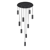 Photograph: Idolite Adele 85cm Round Pendant (FRAME ONLY), 9 x E27, Satin Black