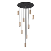 Photograph: Idolite Adele 85cm Round Pendant (FRAME ONLY), 9 x E27, Titanium Gold/Satin Black