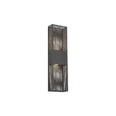 Photograph: Idolite Aiken Up/Down Wall Lamp, 2 x 10W LED, 3000K, 1500lm, IP54, Anthracite With 600mm Lined Grate Pattern Shade (A)