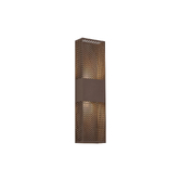 Photograph: Idolite Aiken Up/Down Wall Lamp, 2 x 10W LED, 3000K, 1500lm, IP54, Cacao With 600mm Mesh Oval Pattern Shade (B)