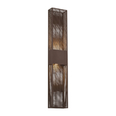 Photograph: Idolite Aiken Up/Down Wall Lamp, 2 x 10W LED, 3000K, 1500lm, IP54, Cacao With 900mm Lined Grate Pattern Shade (A)