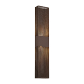 Photograph: Idolite Aiken Up/Down Wall Lamp, 2 x 10W LED, 3000K, 1500lm, IP54, Cacao With 900mm Mesh Oval Pattern Shade (B)