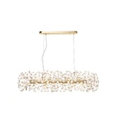 Photograph: Idolite Alborz French Gold 10 Light Crystal Linear Bar Pendant