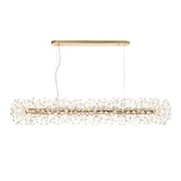 Photograph: Idolite Alborz French Gold 14 Light Crystal Linear Bar Pendant