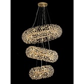 Photograph: Idolite Alborz French Gold 58 Light 3 Tier Round Crystal Pendant Light