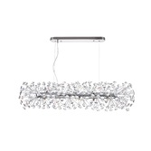 Photograph: Idolite Alborz Polished Chrome 10 Light Crystal Linear Bar Pendant