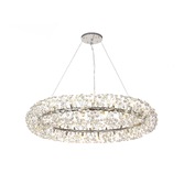 Photograph: Idolite Alborz Polished Chrome 36 Light Round Crystal Pendant Light