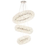 Photograph: Idolite Alborz Polished Chrome 58 Light 3 Tier Round Crystal Pendant Light