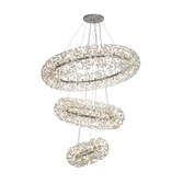 Photograph: Idolite Alborz Polished Chrome 74 Light 3 Tier Crystal Pendant Light