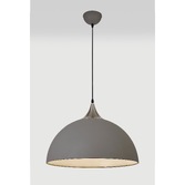 Photograph: Idolite Alperton Sand Grey/Satin Nickel Large Single Pendant Light