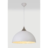 Photograph: Idolite Alperton Sand White/Satin Nickel Large Single Pendant Light