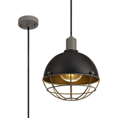 Photograph: Idolite Ararat Matt Black/Grey Industrial Large Single Pendant