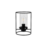 Photograph: Idolite Aravalli Black Finish Table Lamp Complete With Clear Glass