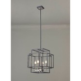 Photograph: Idolite Arya Anthracite & Satin Nickel 4 Light Pendant